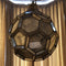 PTMD Hanglamp XL lamp - Julie met zilver goud antieke glazen - hexagonaal - semi helder 50x50x50 cm XL Plafondlamp