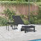 vidaXL - Ligbed - met - Wielen - - - Zwart - Poly - Rattan