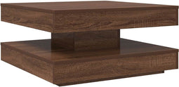 vidaXL - Salontafel - 360 - graden - draaibaar - 70x70x34,5 - cm - bruin - eikenkleur