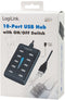 2Direct UA0125 - USB 2.0 Hub - 10x USB 2.0 type-A - Zwart