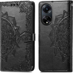 iMoshion Hoesje Geschikt voor Oppo A98 Hoesje Met Pasjeshouder - iMoshion Mandala Bookcase - Zwart