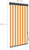 vidaXL - Rolgordijn - voor - buiten - 80x250 - cm - wit - en - oranje