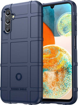 iMoshion Hoesje Geschikt voor Samsung Galaxy A14 (5G) / A14 (4G) Hoesje Siliconen - iMoshion Rugged Shield Backcover - Donkerblauw
