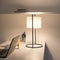 Atmooz - Tafellamp Moyo - Slaapkamer / Woonkamer - Industrieel - Zwart en witte kap - Hoogte 60cm - Metaal