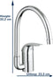 GROHE Euroeco - Keukenkraan - Draaibare uitloop 360° - Chroom