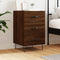 vidaXL - Nachtkastje - 40x40x66 - cm - bewerkt - hout - bruin - eikenkleur
