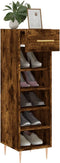 vidaXL - Schoenenkast - 30x35x105 - cm - bewerkt - hout - gerookt - eikenkleurig