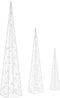 vidaXL - Lichtkegelset - decoratief - LED - warmwit - 60/90/120 - cm - acryl
