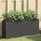 vidaXL - Plantenbak - met - 2 - potten - 90x20x40 - cm - poly - rattan - zwart