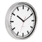Wall clock Station w. second hand steel polished