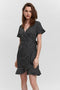 VERO MODA VMHENNA - Wrap jurk - Korte mouwen met ruche details - Blauw - Dames - Maat XS