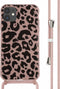 iMoshion Hoesje Geschikt voor iPhone 11 Hoesje Met Koord - iMoshion Siliconen design hoesje met koord - Roze / Animal Pink