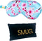 SMUG Slaapmasker met Opbergzakje - 100% Verduisterend - Verstelbaar Oogmasker in Satijn - Cherry Blossom Print
