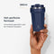 Castagnola Thermosbeker - Koffiebeker To Go - Dubbelwandig - 380 ML - Donkerblauw - Octagon