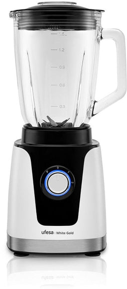 Ufesa White Gold - Blender 1500W 1,5L glazen kan - 6 roestvrijstalen messen