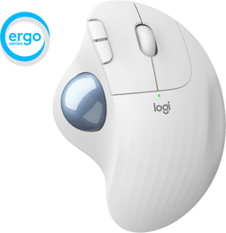 Logitech M575 - Draadloze Trackball - Ergonomisch ontwerp - Wit
