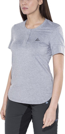 Craft Ride - Wielrenshirt Dames - Goede vochtafdrijvende eigenschappen - Grijs