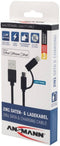 Ansmann 1700-0082 - USB 2in1 Micro/Lightning data- en oplaadkabel - 120 cm - Zwart