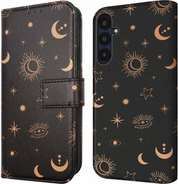 imoshion Hoesje Geschikt voor Samsung Galaxy A35 Hoesje Met Pasjeshouder - imoshion Design Bookcase smartphone - Zwart / Sky Black