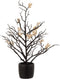 J-Line decoratie boom Kaal + bladeren in Pot Glitter - kunststof - zwart/goud - small