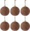 J-Line kerstbal - fluweel/glas - bruin - small - doos van 6