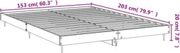 vidaXL - Bedframe - zonder - matras - bewerkt - hout - bruin - eikenkleur - 150x200 - cm