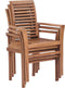 vidaXL - Eetkamerstoelen - stapelbaar - massief - teakhout - 4 - st