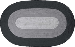 BePureHome Border vloerkleed ovaal - Jute - Zwart - 170x300