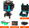 Kruislijnlaser 16 lijnen incl. accessoire koffer - bouwlaser zelfnivellerend - kruislijnlaser zelfnivellerend - kruislaser - rotatielaser - laserwaterpas - lijnlaser - oplaadbare accu - laser rood - met beschermbril en opberg box