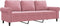vidaXL - Driezitsbank - 180 - cm - fluweel - roze