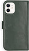 Selencia iPhone 12 Mini - Echt Lederen Bookcase - 3 Pashouders - Groen