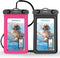 Travelly® Waterdicht Telefoonhoesje - IPX8 Onderwater Hoesje - Geschikt voor smartphones tot 18 cm - Zwart/Roze (2 stuks)