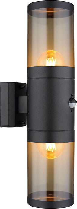 Globo Xeloo - Wandlamp - 2 lichtpunten - Zwart - Metaal - IP44