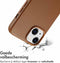 Accezz MagSafe Leather Backcover iPhone 14 - Echt leer - Verhoogde randen - Bruin