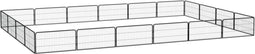 vidaXL - Hondenkennel - 20 - panelen - 100x50 - cm - gepoedercoat - staal - zwart