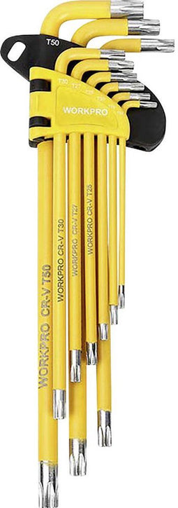 WorkPro Torx T-profiel stifsleutelset T 10, T 15, T 20, T 25, T 27, T 30, T 40, T 45, T 50
