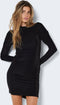 NOISY MAY NMINFINITY - Jurk met lange mouwen - Pofdetail op schouders - Zwart met glitter - Maat S
