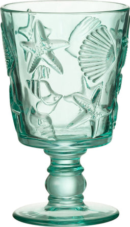 J-Line wijnglas Zee - glas - azuur - 12 stuks