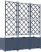 vidaXL - Tuinplanter - met - Trellis - 3 - stuks - Grijs - 120x40x143 - cm