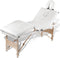 vidaXL - Inklapbare - massagetafel - 4 - zones - met - houten - frame - (creme)