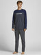 JACK&JONES JACSMITH - Heren Pyjamaset - Lange mouwen 100% katoen - Donkergrijs