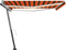 vidaXL - Luifel - handmatig - uittrekbaar - met - LED - 400x300 - cm - oranje - en - bruin