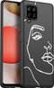 iMoshion Hoesje Geschikt voor Samsung Galaxy A42 Hoesje Siliconen - iMoshion Design hoesje - Wit / Zwart / Line Art Woman White