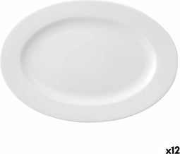 Platt tallrik Ariane Prime Ovalen Keramisch Wit (22 x 20 cm) (12 Stuks)