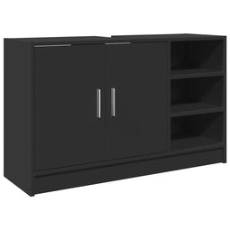vidaXL - Wastafelkast - 90x29x55 - cm - bewerkt - hout - zwart