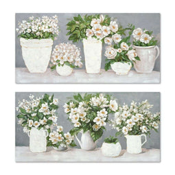 Schilderij Home ESPRIT Wit Grijs Romantiek 140 x 3 x 70 cm (2 Stuks)