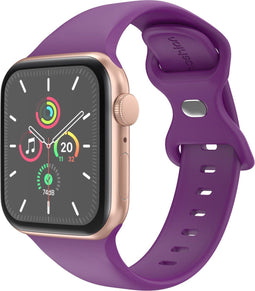 imoshion Siliconen⁺ bandje - Geschikt voor Apple Watch 1, 2, 3, 4, 5, 6, 7, 8, 9, 10 (42 mm), SE - 38/40/41 mm - Paars - S/M
