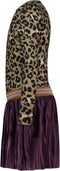 Like Flo F208-5801 - Meisjes Jurk - Pofmouwen met metallic plissé rok - Plum-cerise