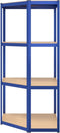 vidaXL - Opbergrek - 4-laags - 2 - st - staal - & - bewerkt - hout - blauw