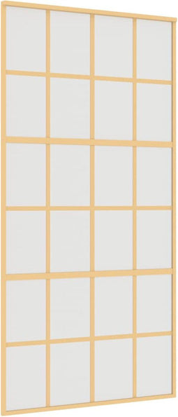 vidaXL - Schuifdeur - 102,5x205 - cm - mat - ESG-glas - en - aluminium - goudkleurig